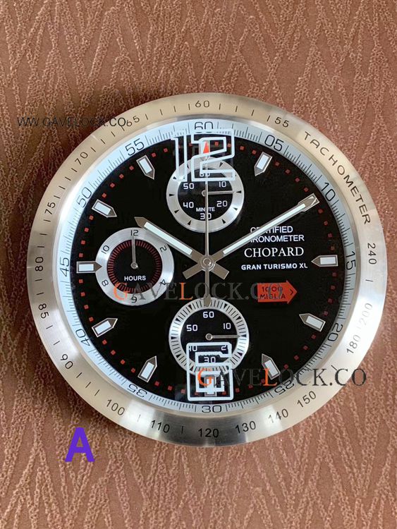 Chopard Mille Miglia Gran Turismo XL Replica Wall Clock Silver&Black Face